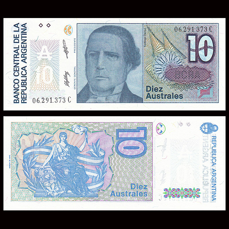 10 australes Argentina 1985