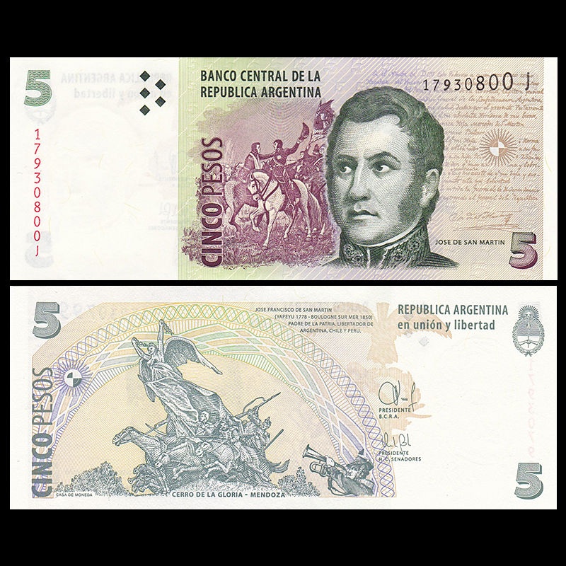 5 pesos Argentina 2013