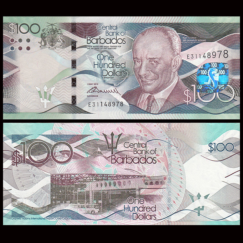 100 dollars Barbados 2013
