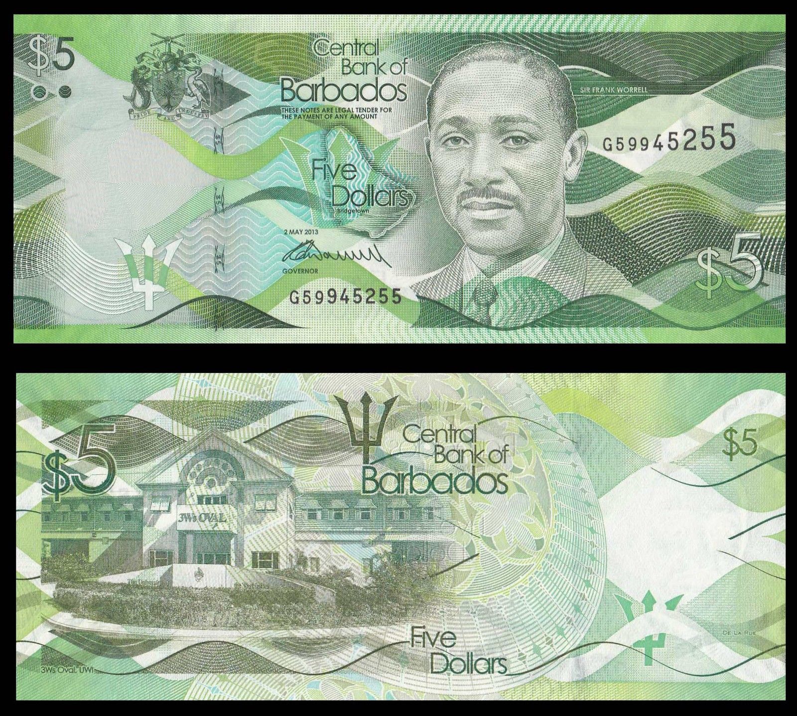 5 dollars Barbados 2013