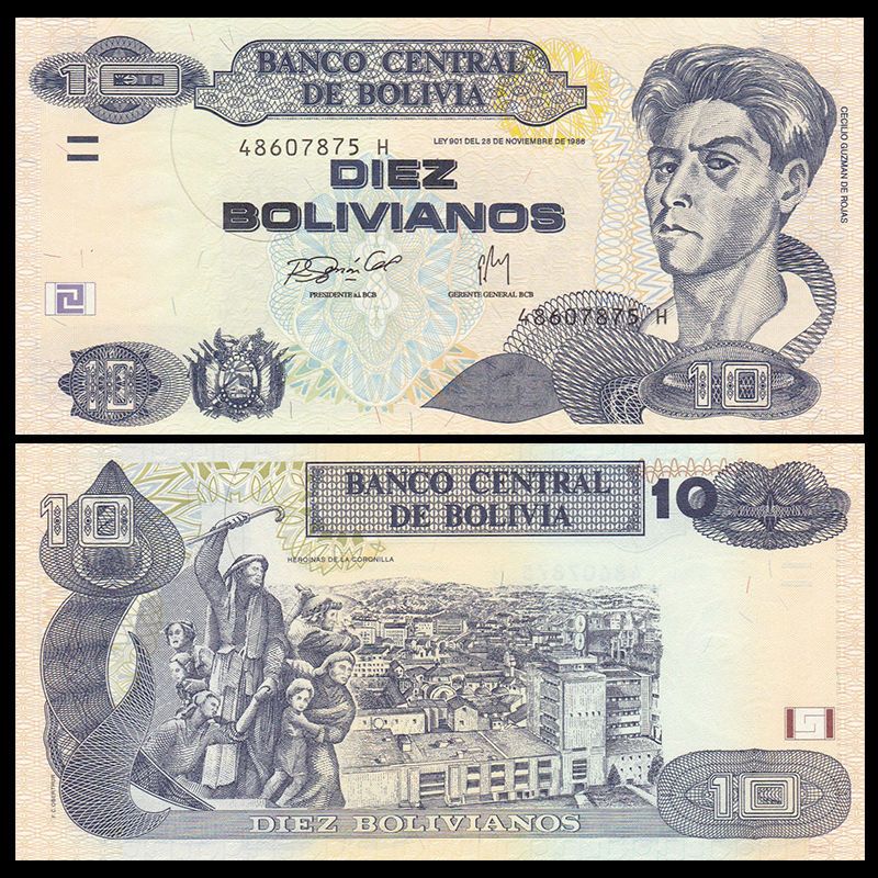 10 bolivianos Bolivia 1986