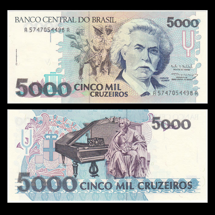 5000 cruzeiros Brazil 1993