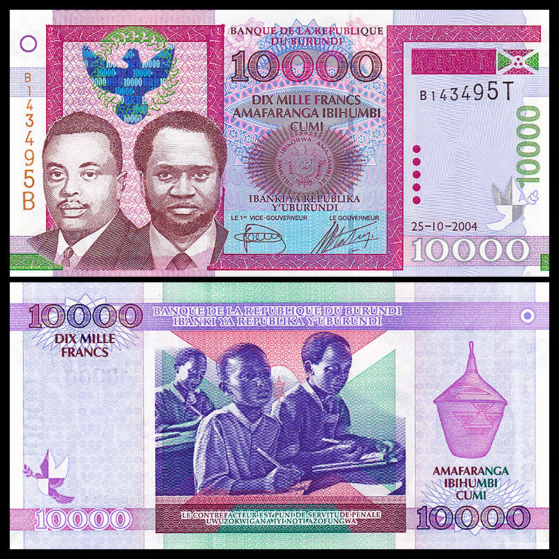 10000 francs Burundi 2004