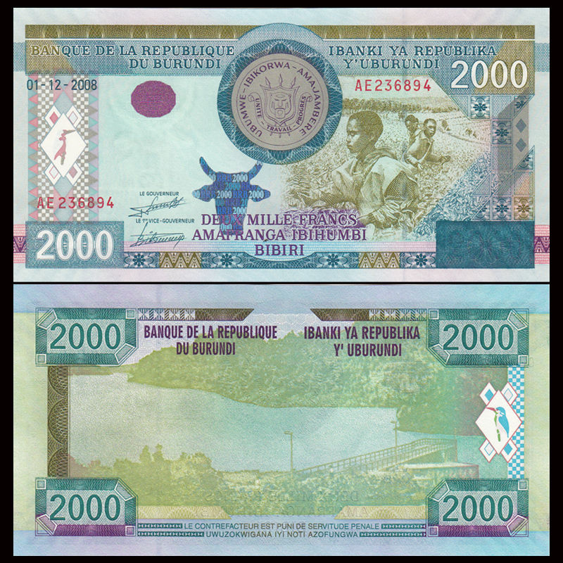 2000 francs Burundi 2008