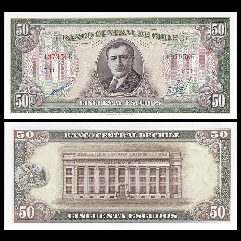 50 escudos Chile 1964