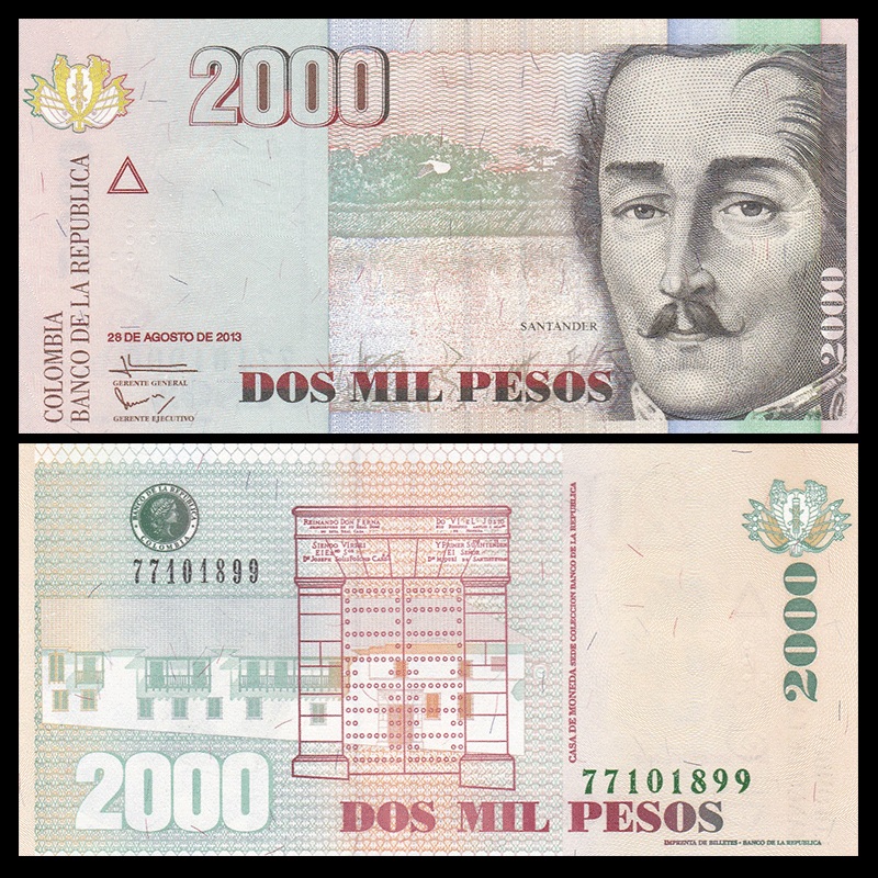 2000 pesos Colombia 2013