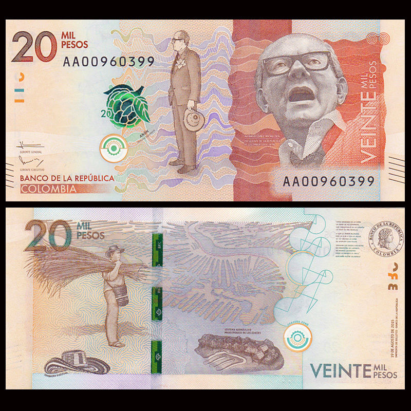 20000 pesos Colombia 2015