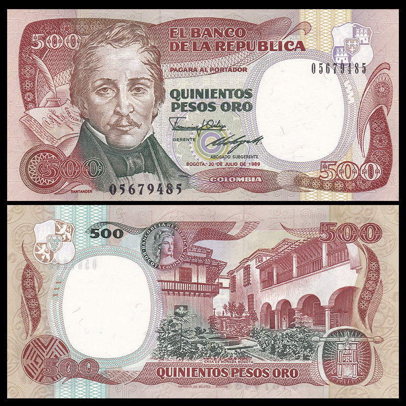 500 pesos Colombia 1989