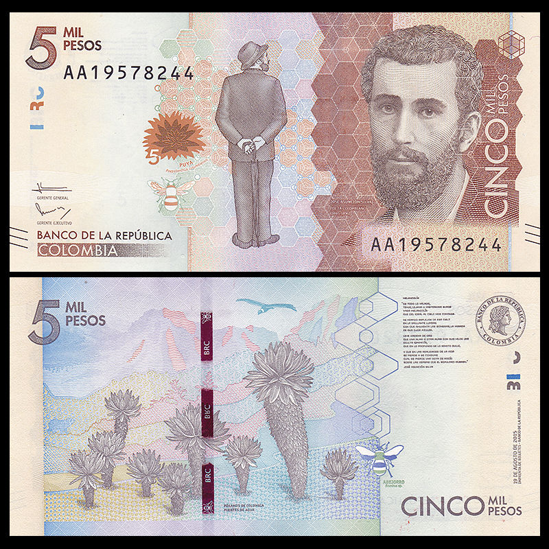 5000 pesos Colombia 2015