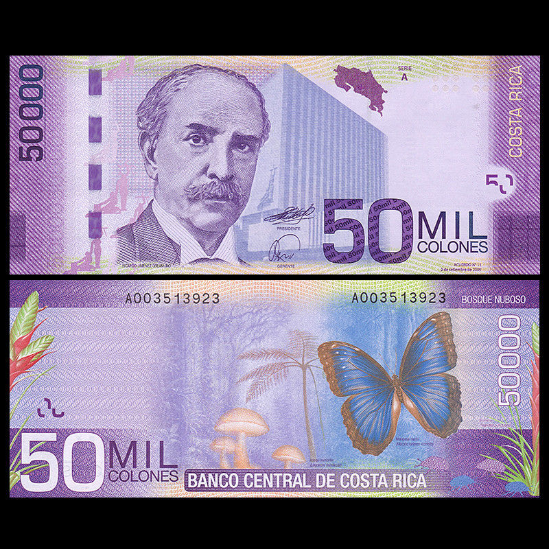 50000 colones Costa Rica 2009