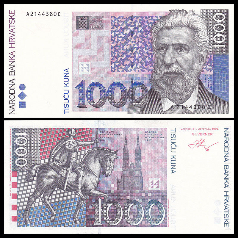 1000 kuna Croatia 1993