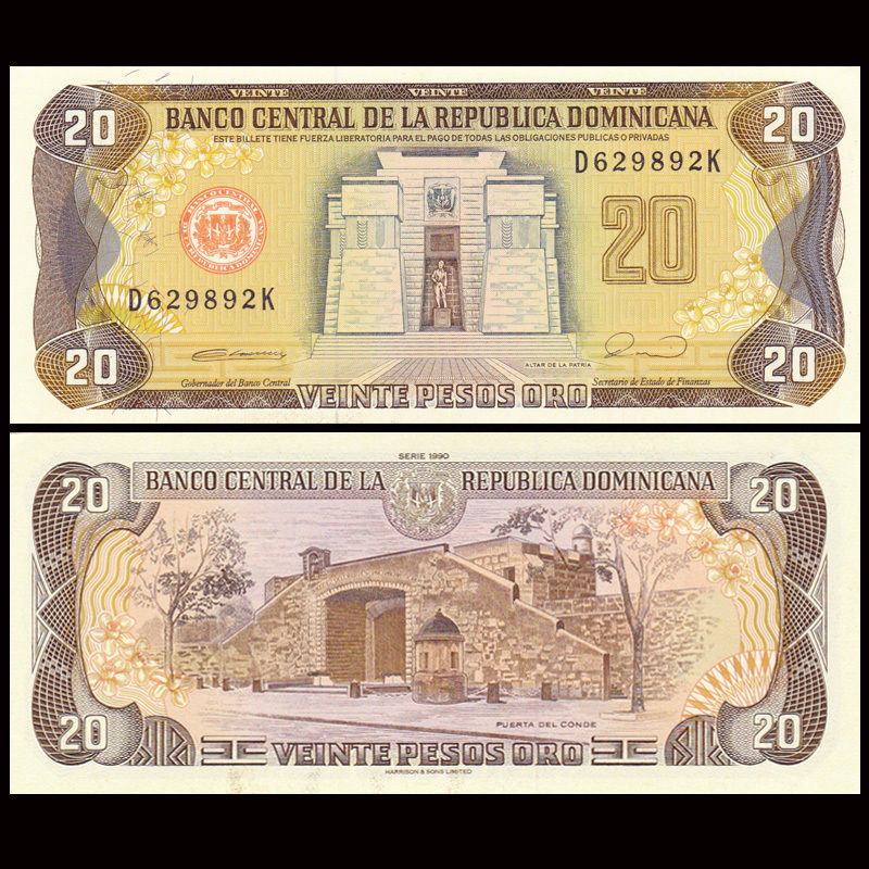 20 pesos Dominican 1990