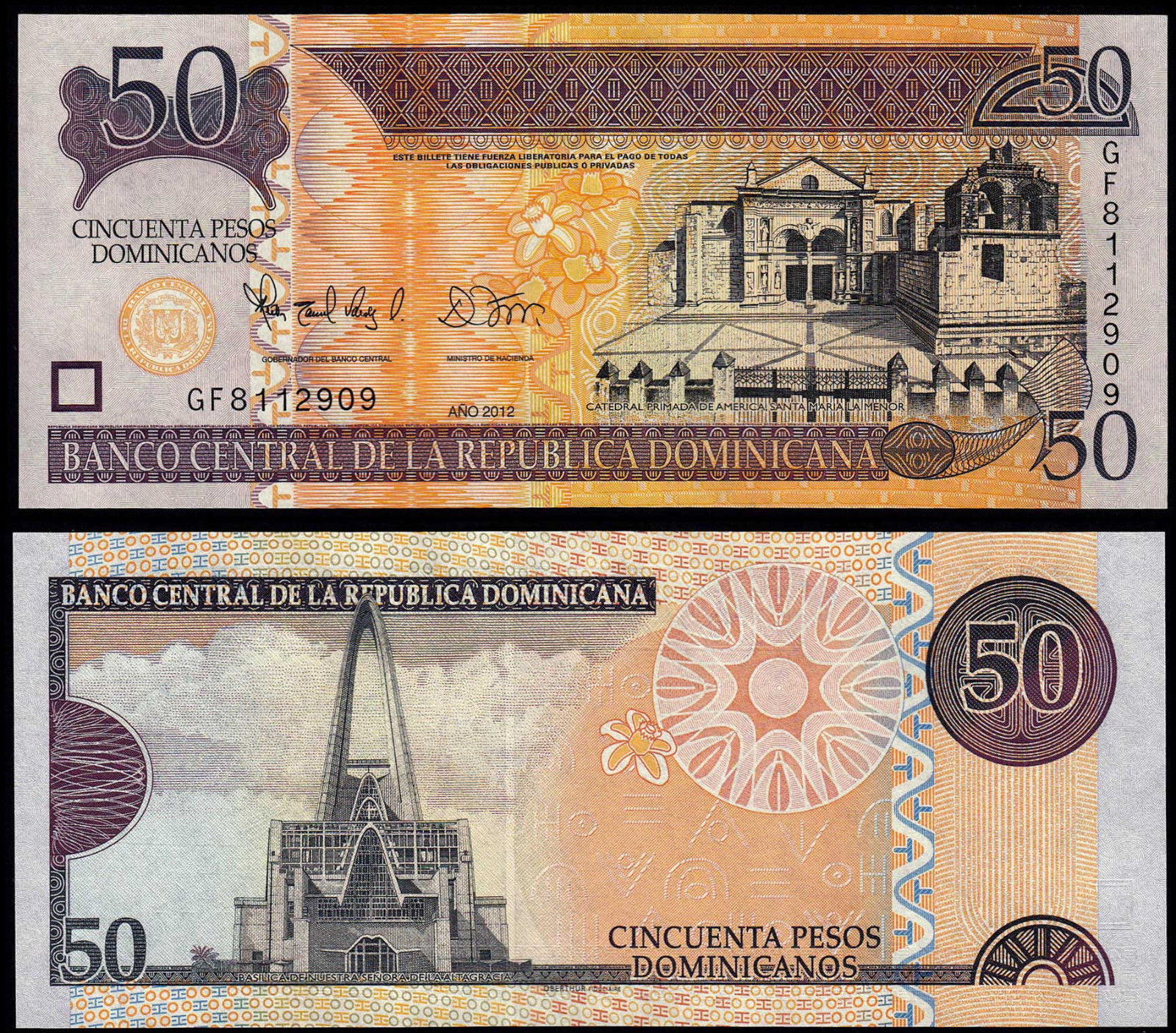 50 pesos Dominican 2012