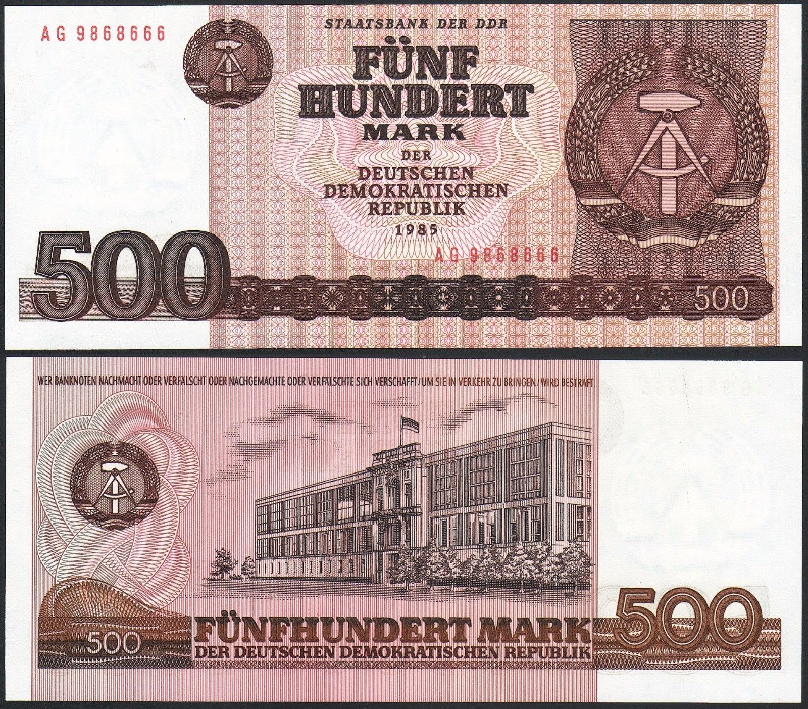 500 mark Democratic Republic Germany - Đông Đức 1975