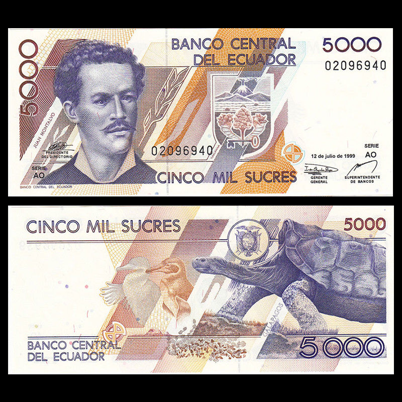 5000 sucres Ecuador 1999