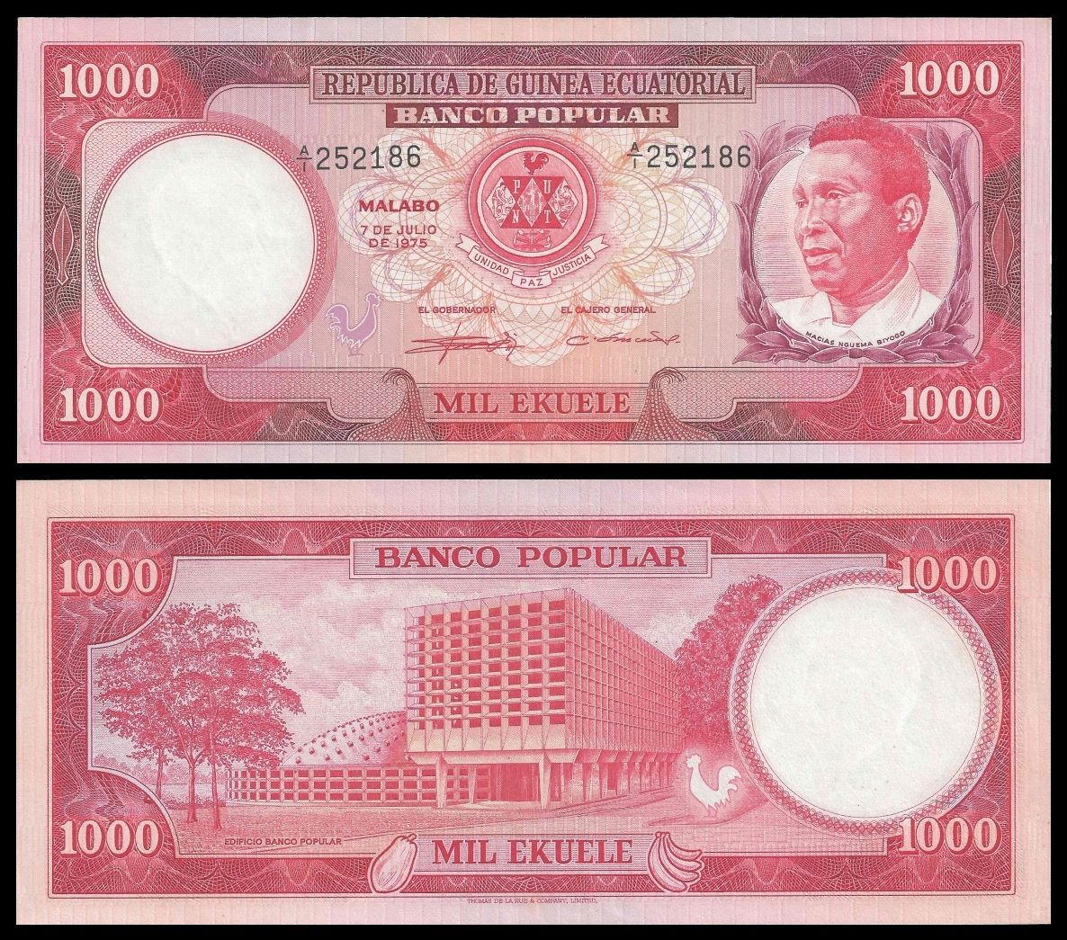 1000 ekuele Equatorial Guinea 1975