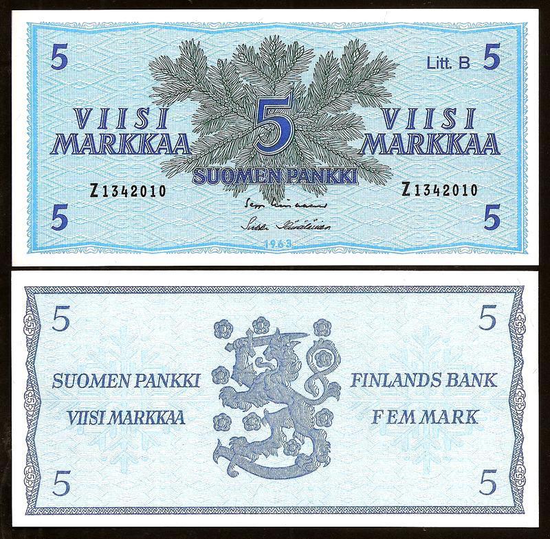 5 markkaa Finland 1963