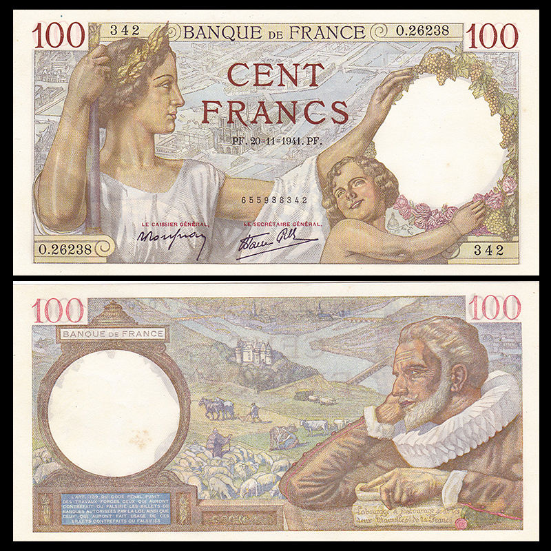 100 francs France 1941