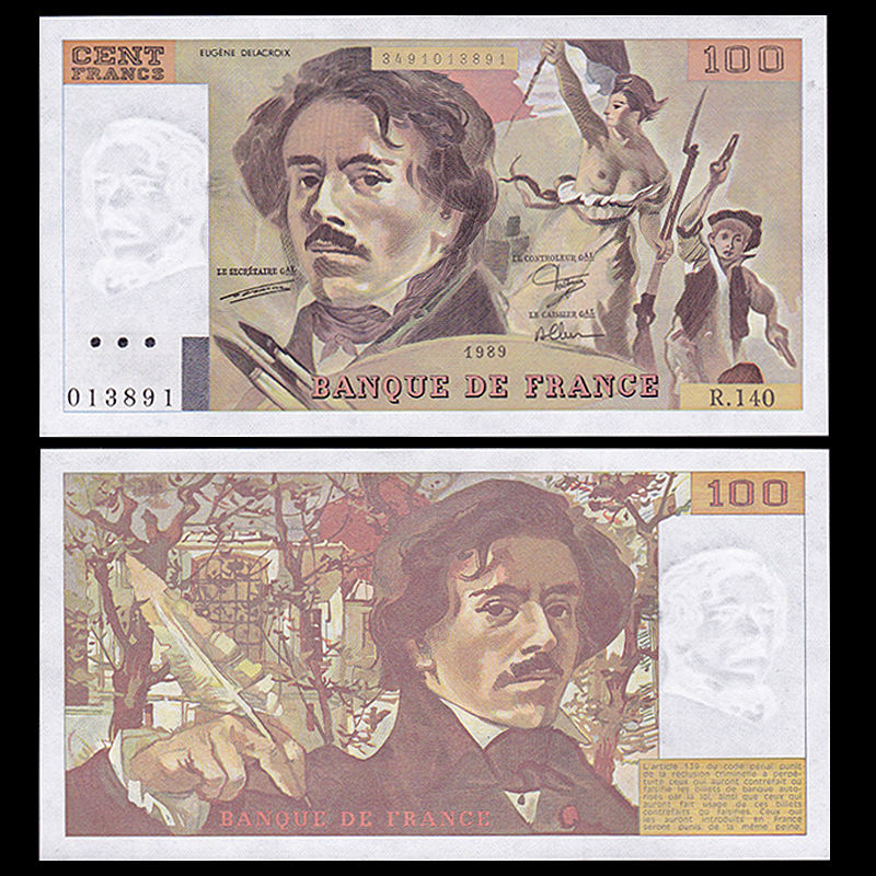 100 francs France 1989