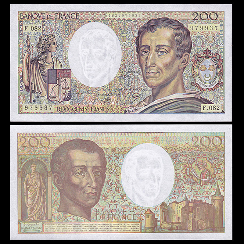 200 francs France 1990