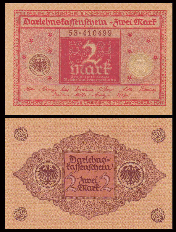 2 mark Germany 1920 đỏ