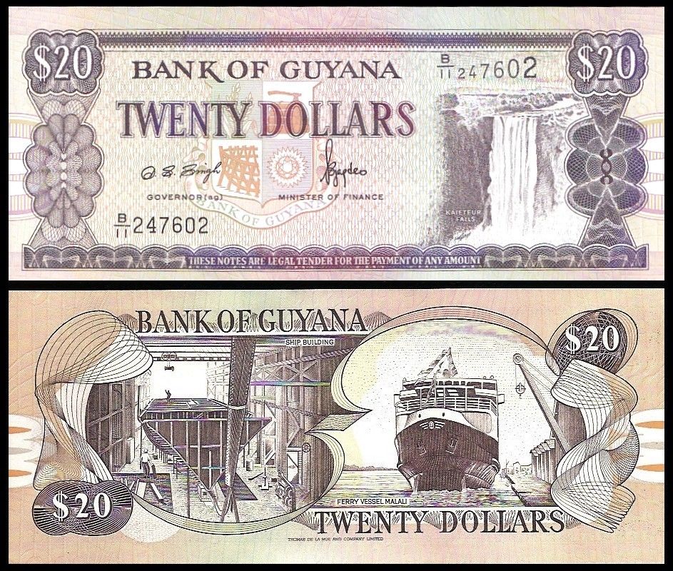 20 dollars Guyana 1996