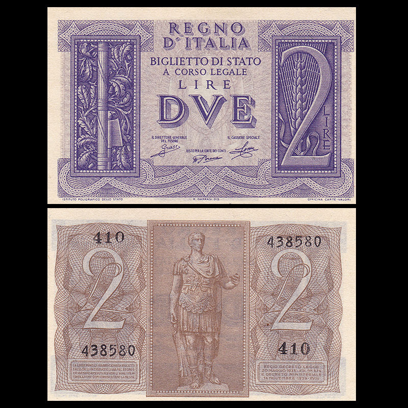 2 lire Italy 1939