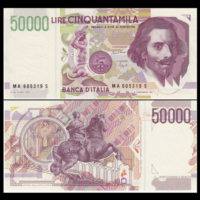 50000 lire Italy 1992