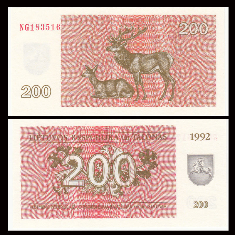 200 talonas Lithuania 1992