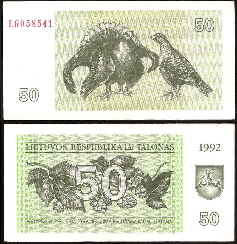 50 talonas Lithuania 1992