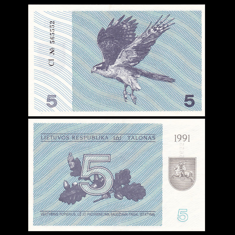 5 talonas Lithuania 1991
