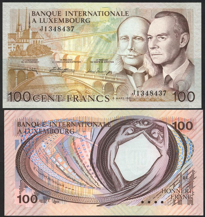 100 francs Luxembourg 1981