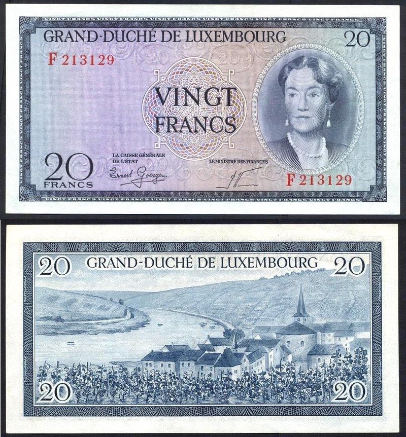 20 francs Luxembourg 1955