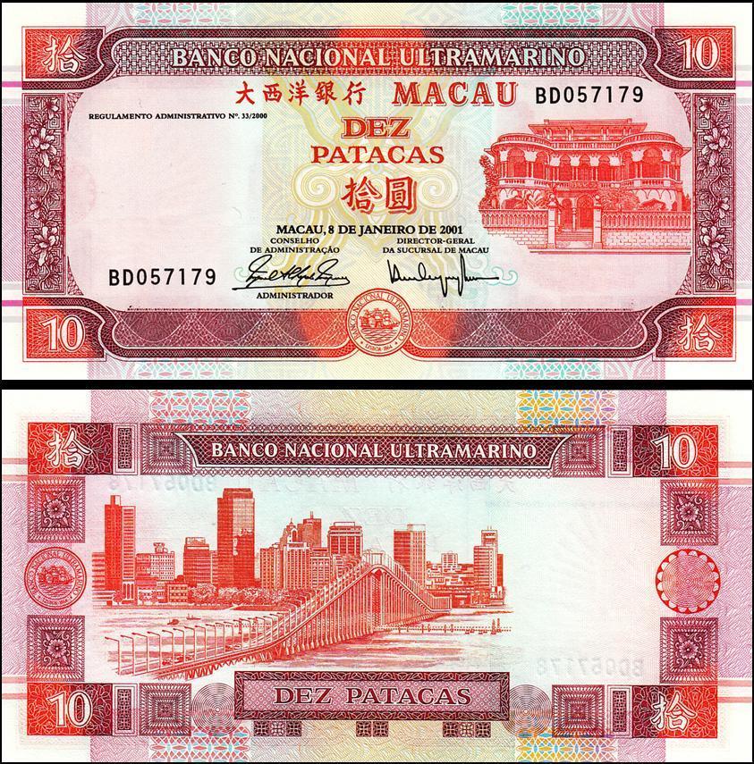 10 patacas Macau 2001 - BNU