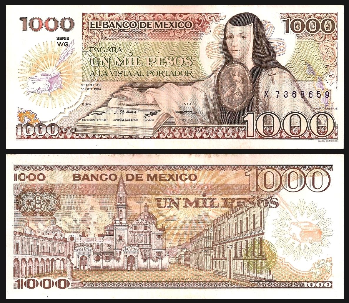 1000 pesos Mexico 1984