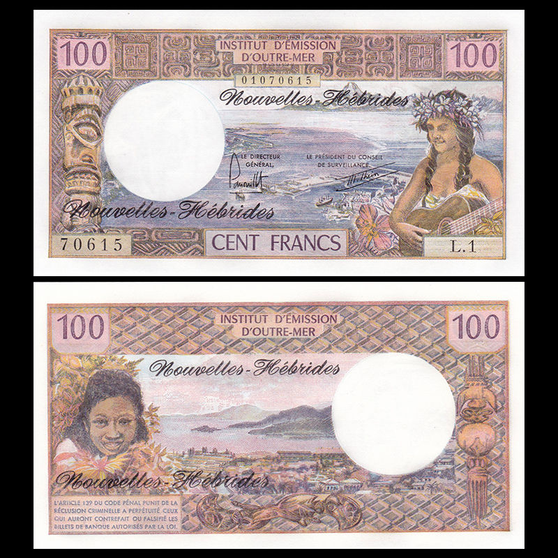 100 francs New Hebrides 1977