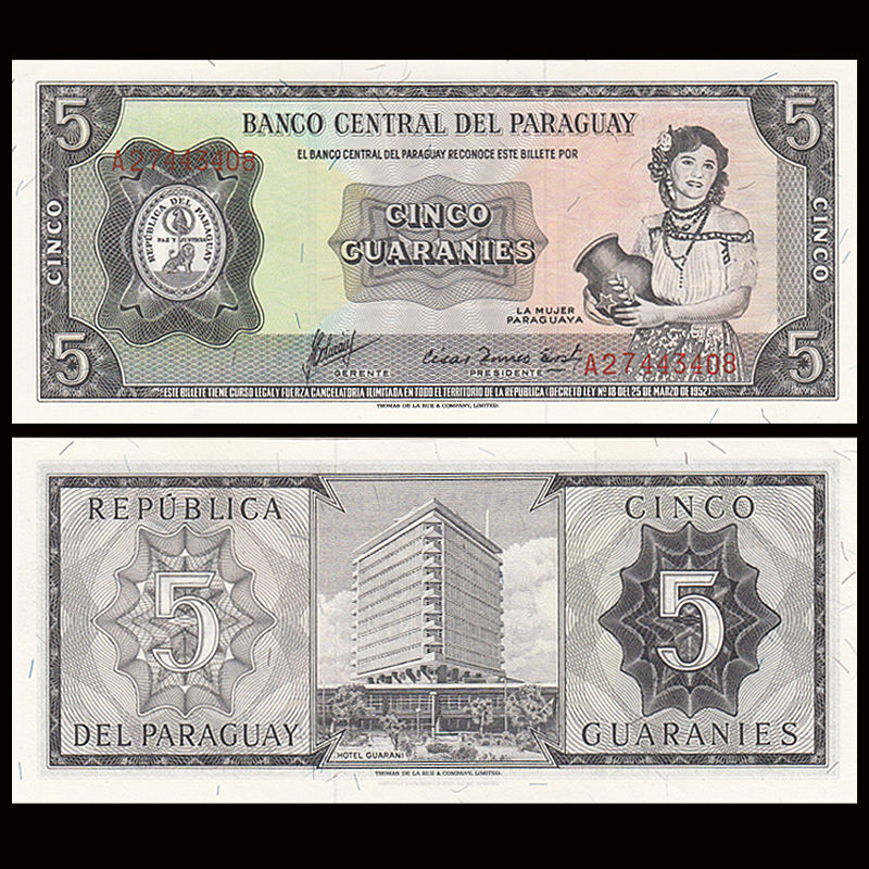 5 guaranies Paraguay 1952