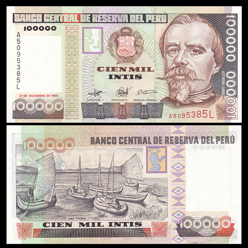 100000 intis Peru 1989