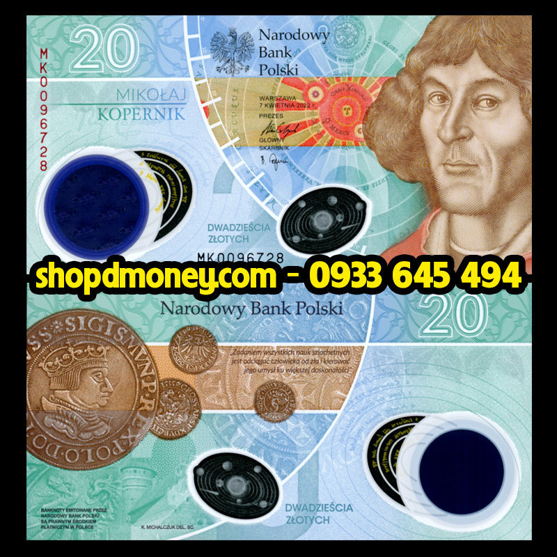 20 zlotych Poland 2023 kỷ niệm 550 năm ngày sinh nhà thiên văn học Nicolaus Copernicus