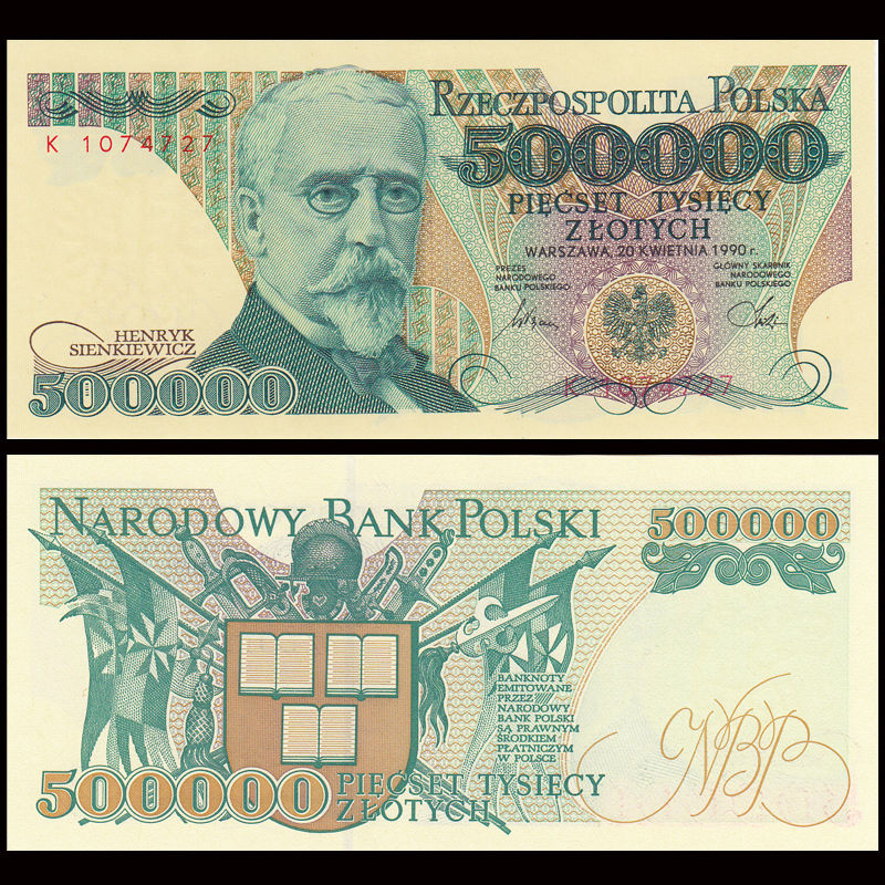 500000 zlotych Poland 1990