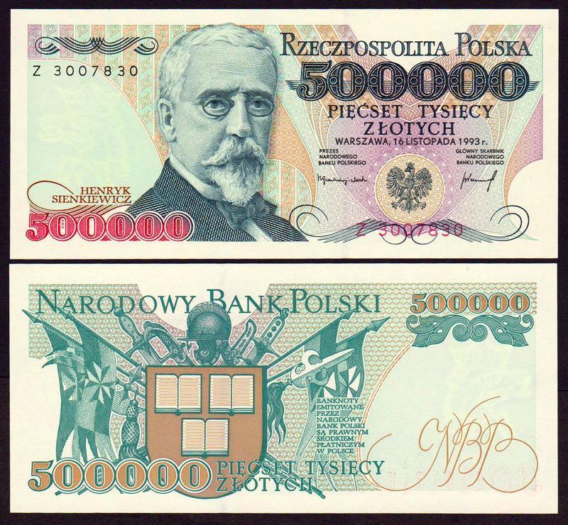 500000 zlotych Poland 1993