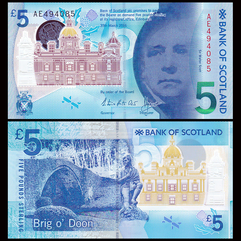 5 pounds Scotland 2015 polymer - Bank of Scotland