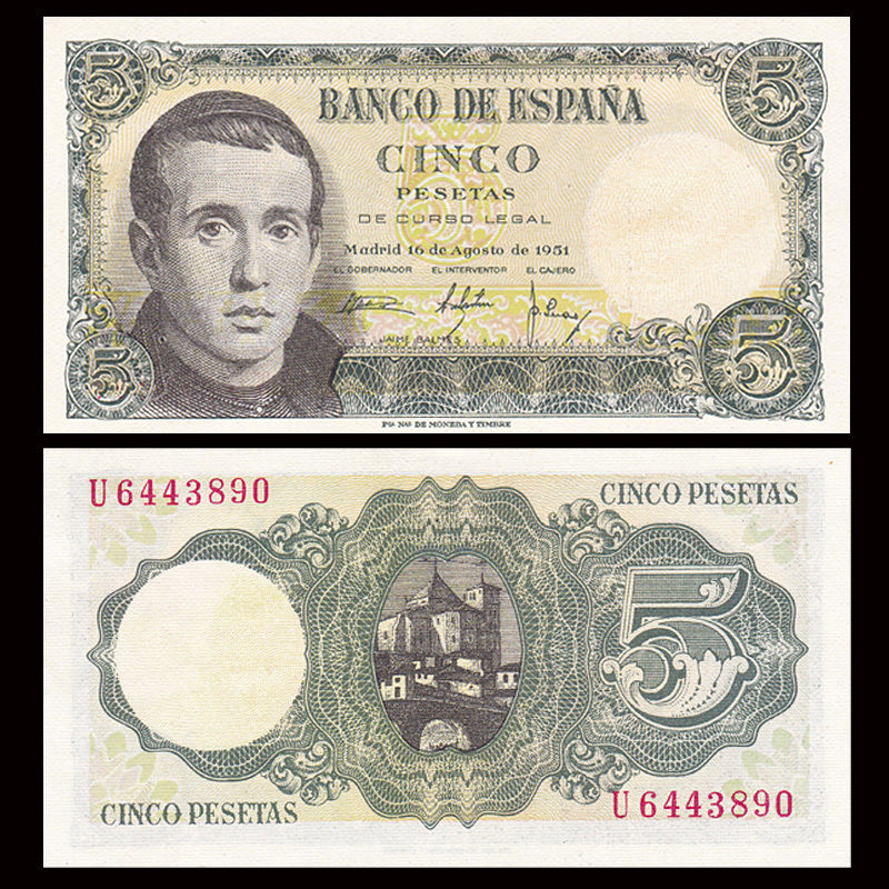 5 pesetas Spain 1951