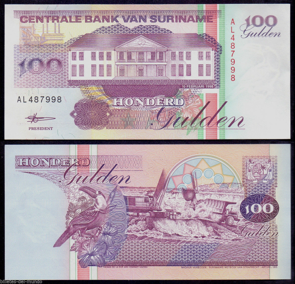 100 gulden Suriname 1998