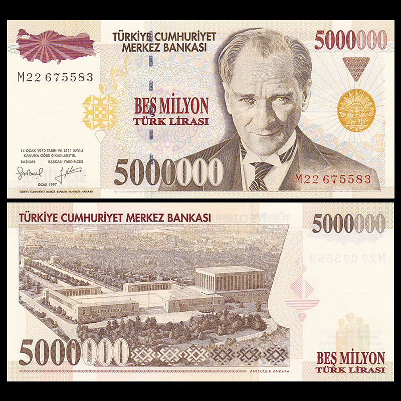 5 triệu lira Turkey 1997