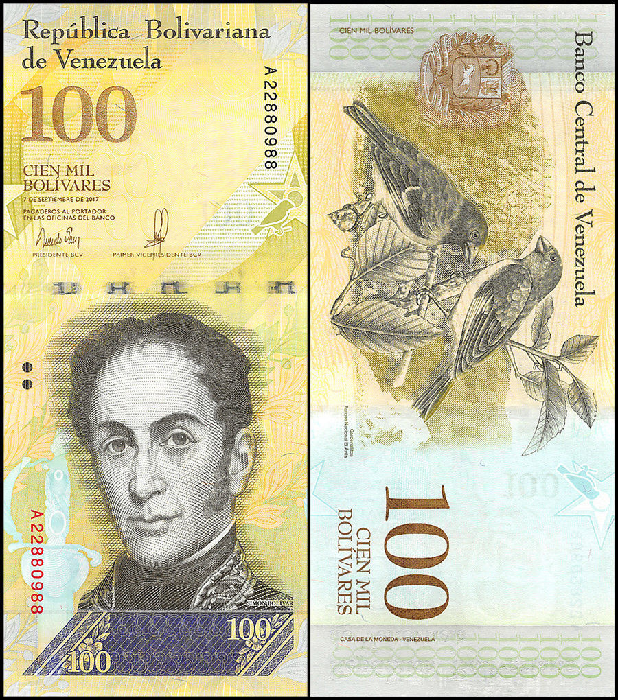 100000 bolivares Venezuela 2017