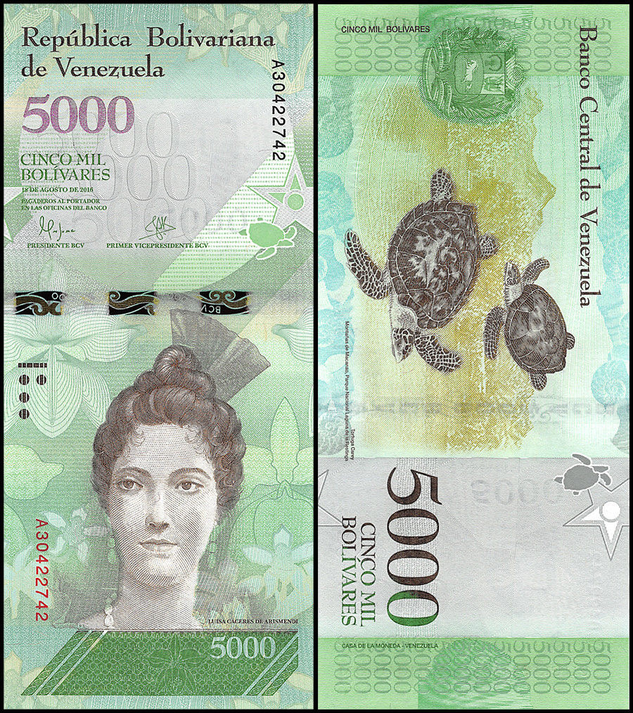 5000 bolivares Venezuela 2016