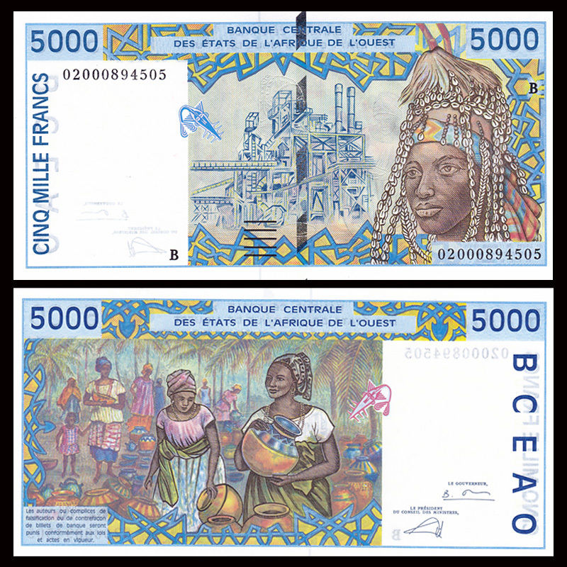 5000 francs West African States 2002