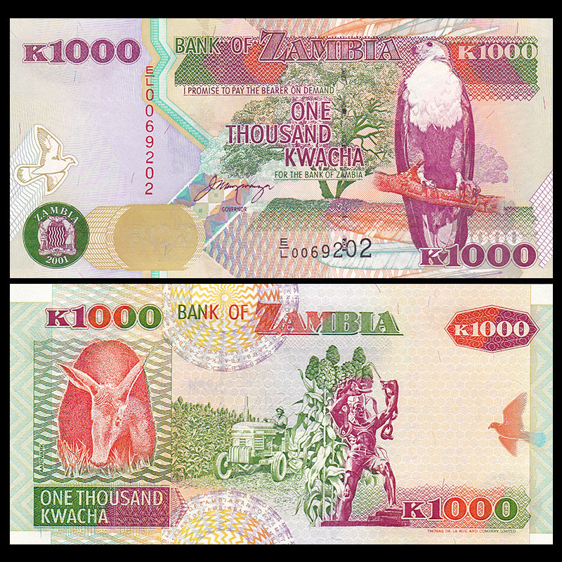 1000 kwacha Zambia 2001