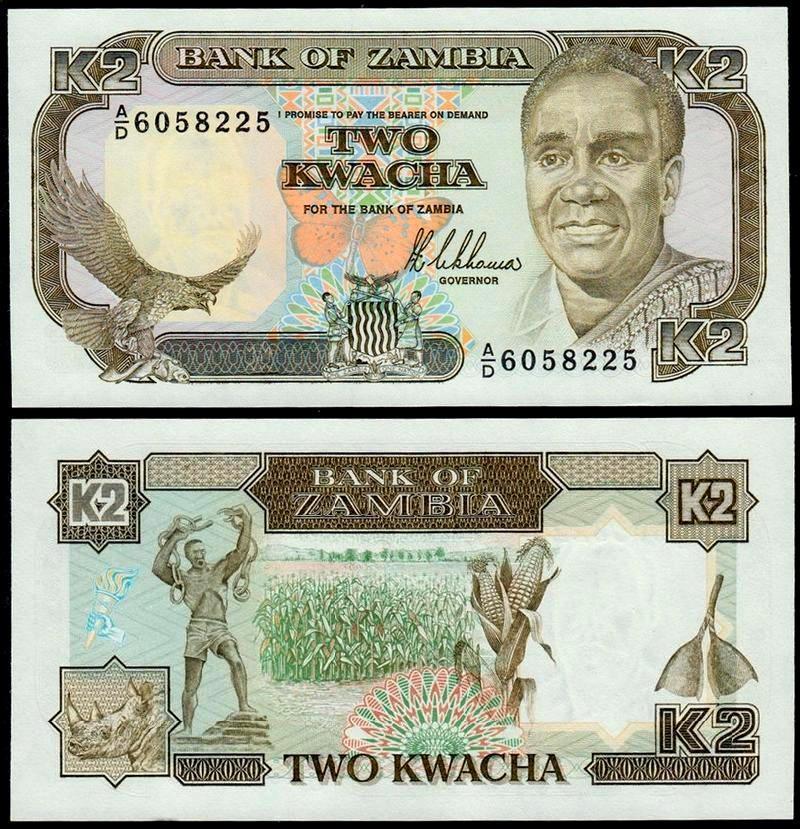 2 kwacha Zambia 1989